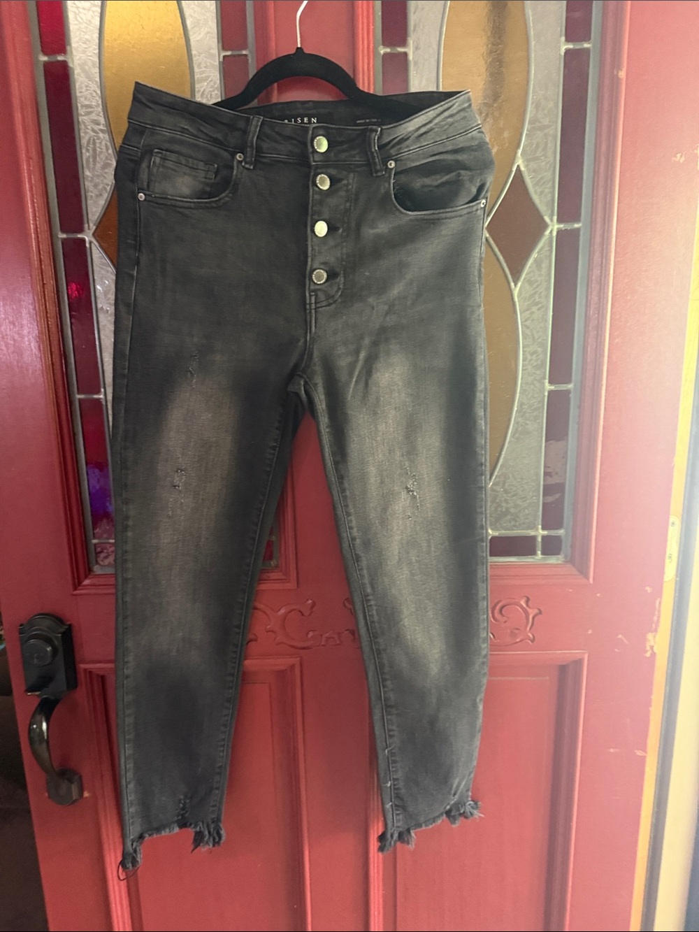 Risen Washed Black High-Rise Button-Fly Women’s Jeans
